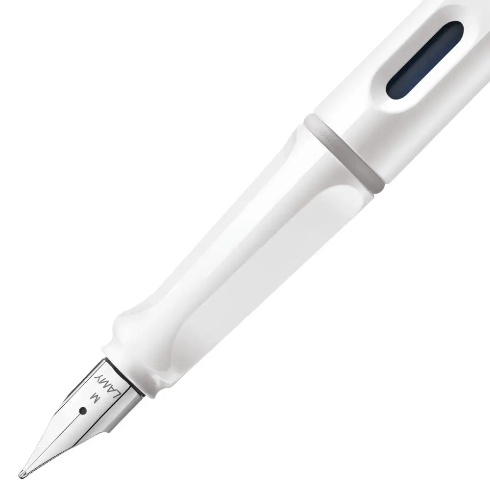 Lamy Safari Fountain Pen Metal Clip M Nib White
