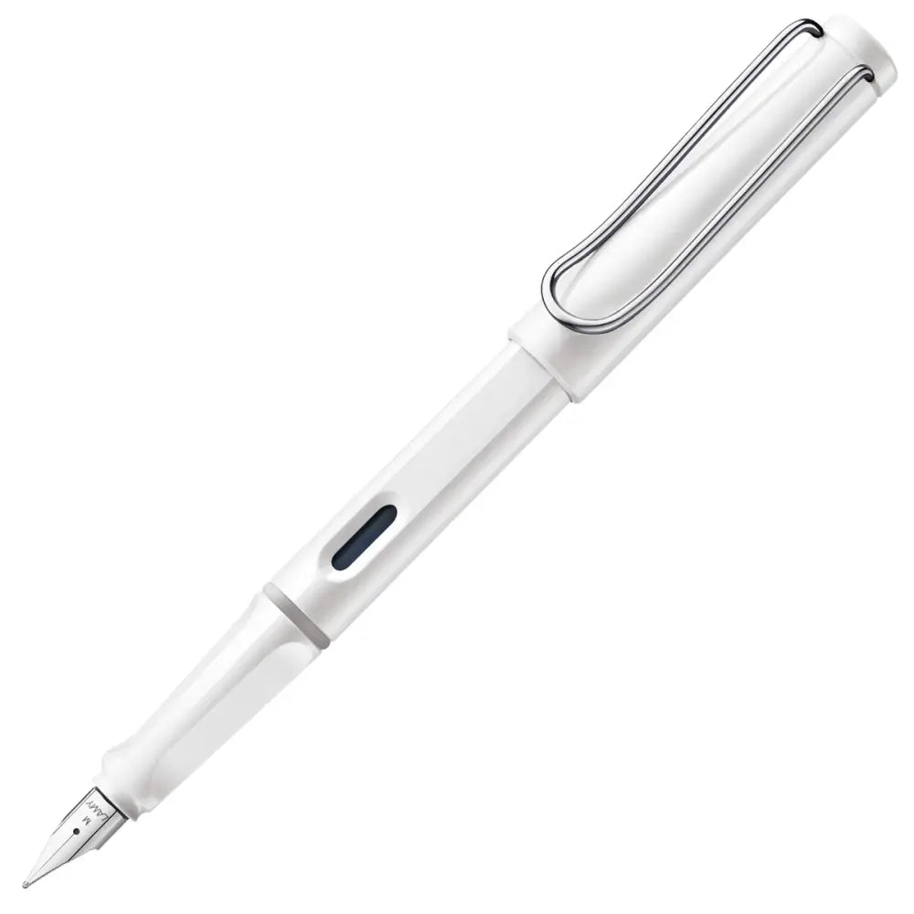 Lamy Safari Fountain Pen Metal Clip M Nib White