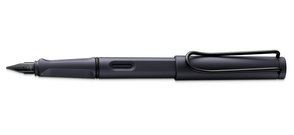 Lamy Safari Fountain Pen Metal Clip M Nib Steel Black