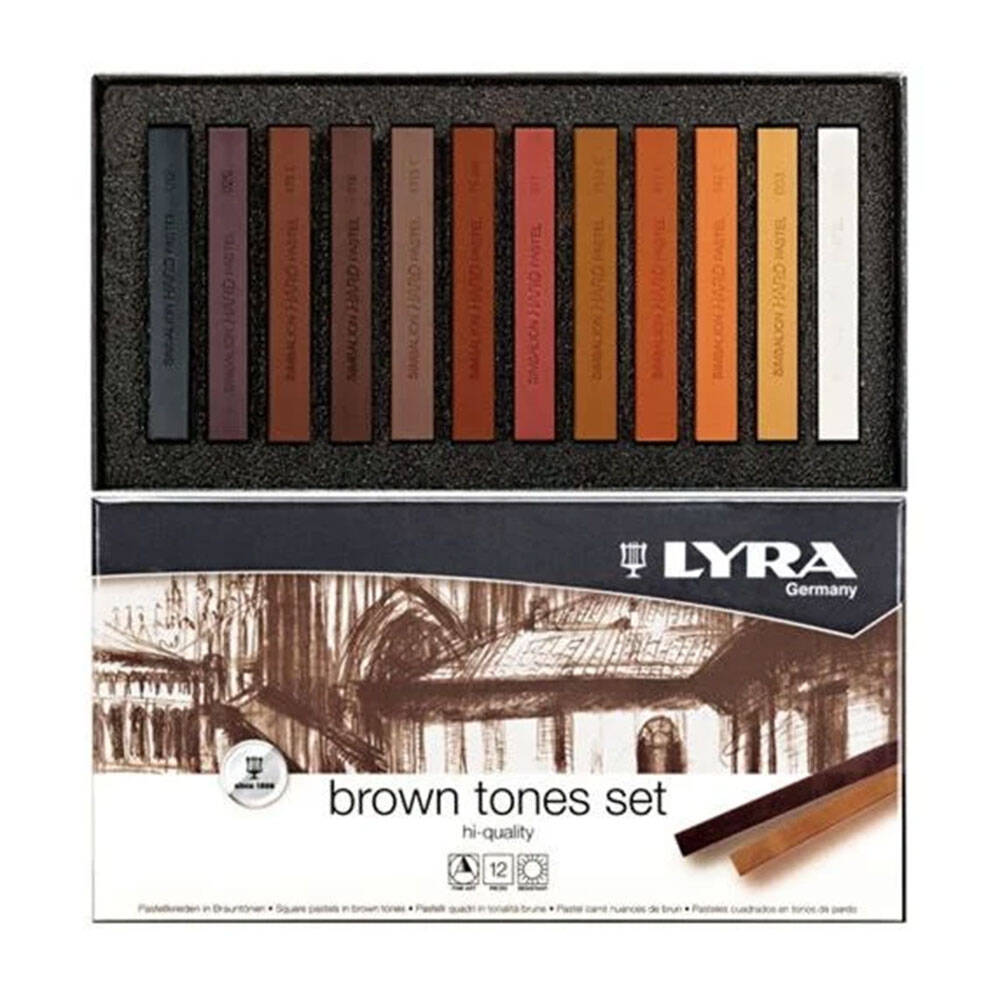 Lyra Polycrayons Soft - Toz Pastel 12 Renk Kahve Tonları