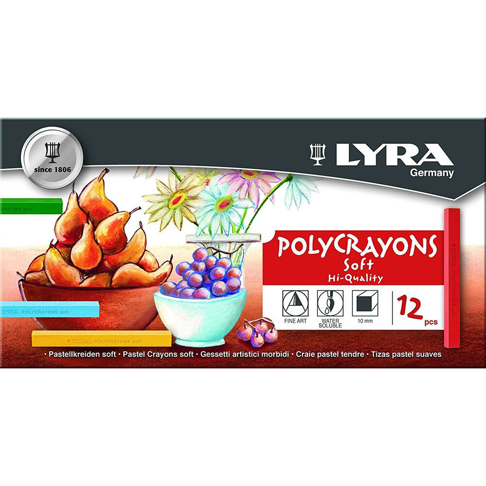 Lyra Polycrayons Soft - Toz Pastel 12 Renk