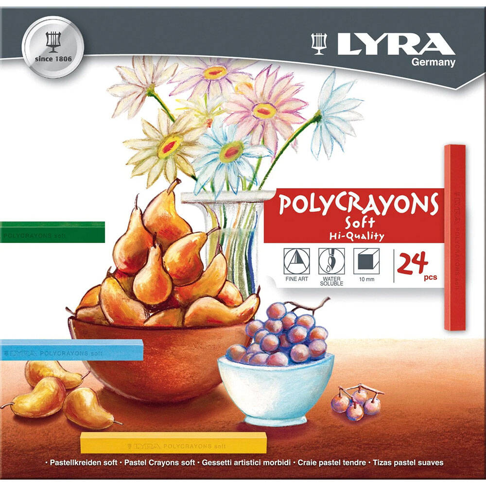 Lyra Polycrayons Soft - Toz Pastel 24 Renk