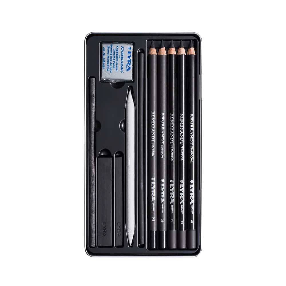 Lyra Rembrandt Charcoal Set Metal Box of 11
