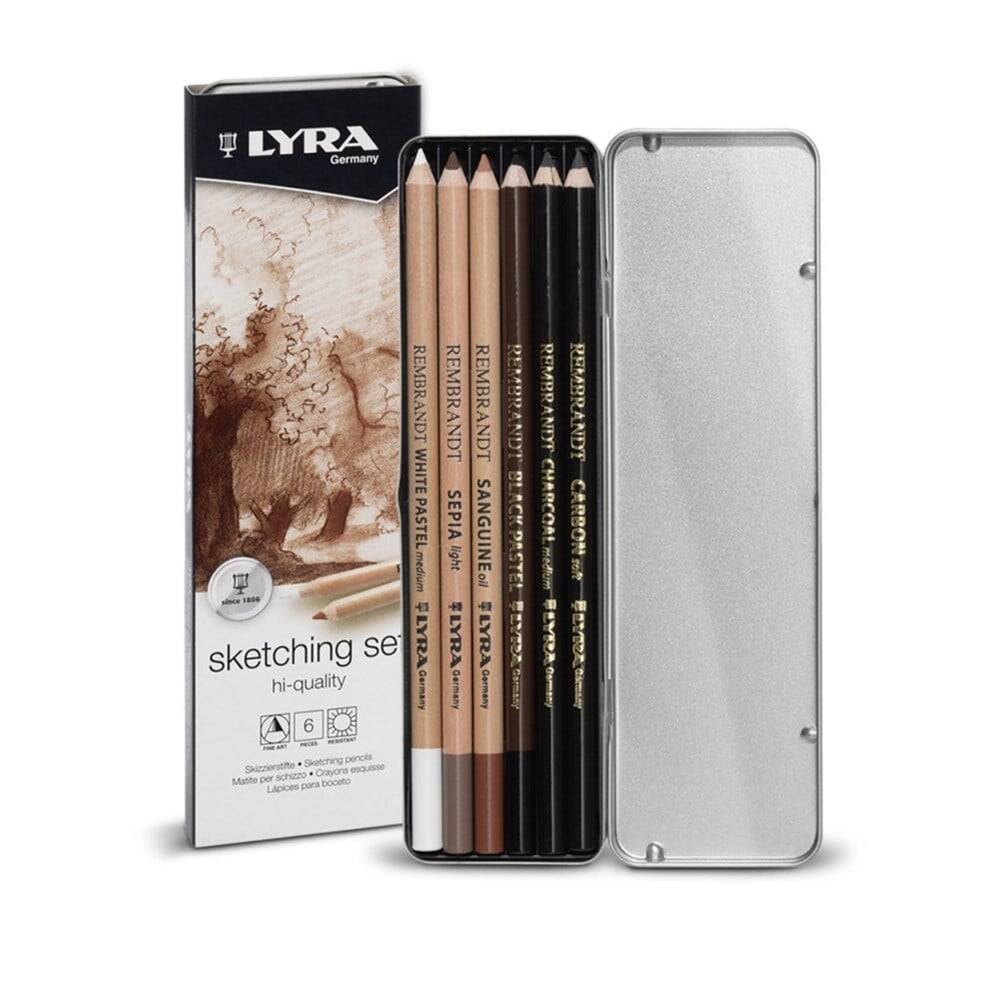 Lyra Rembrandt Sketching Set 6 Piece Metal Box