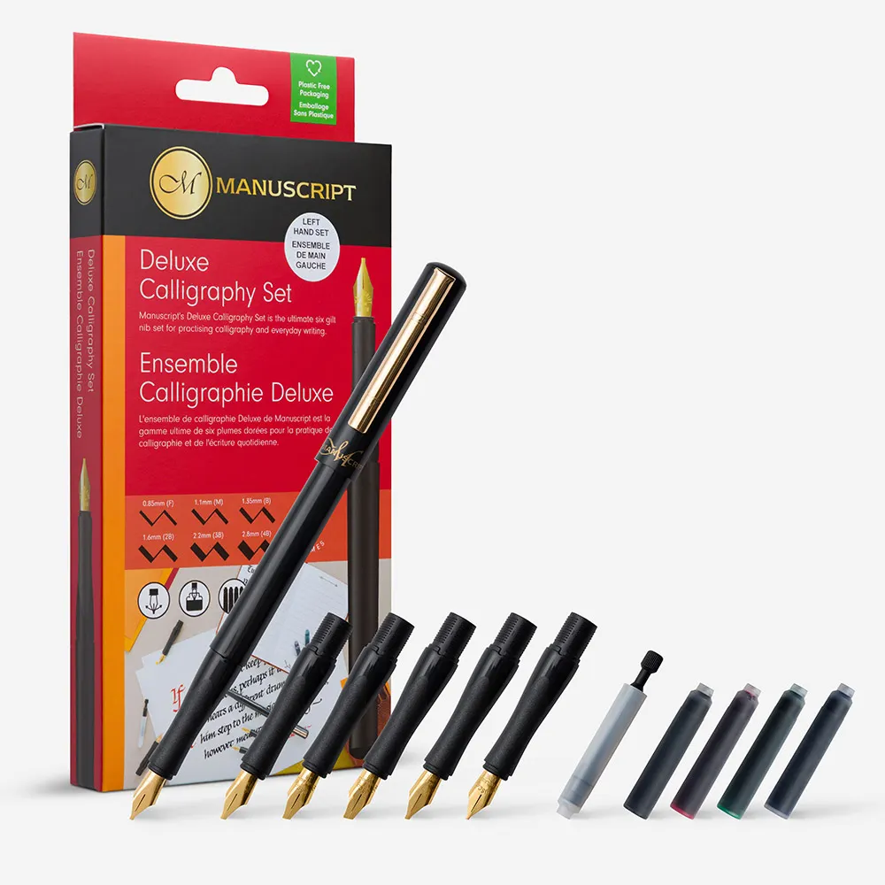 Manuscript Deluxe Calligraphy Set Left-handed Tip 6-Piece Cardboard Box