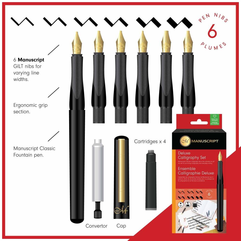 Manuscript Deluxe Calligraphy Set Left Cut 6-Piece MC1155L