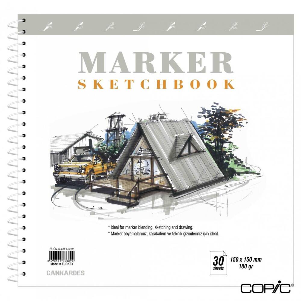 Marker Sketchbook 15x15 cm 180 gr 30 Pages