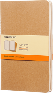Moleskine Cahiers Journals Çizgili Defter 9x14 64 Sayfa  Kraft Brown 3'lü Set