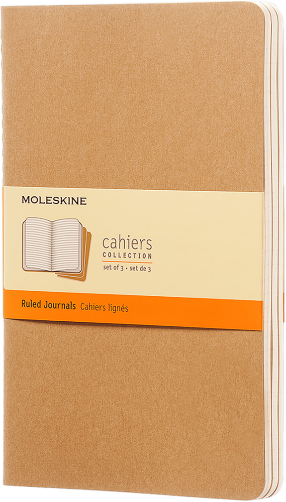 Moleskine Cahiers Journals Çizgili Defter 9x14 64 Sayfa  Kraft Brown 3'lü Set
