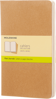 Moleskine Cahiers Journals Çizgisiz Defter 13x21 80 Sayfa Kraft Brown 3'lü Set