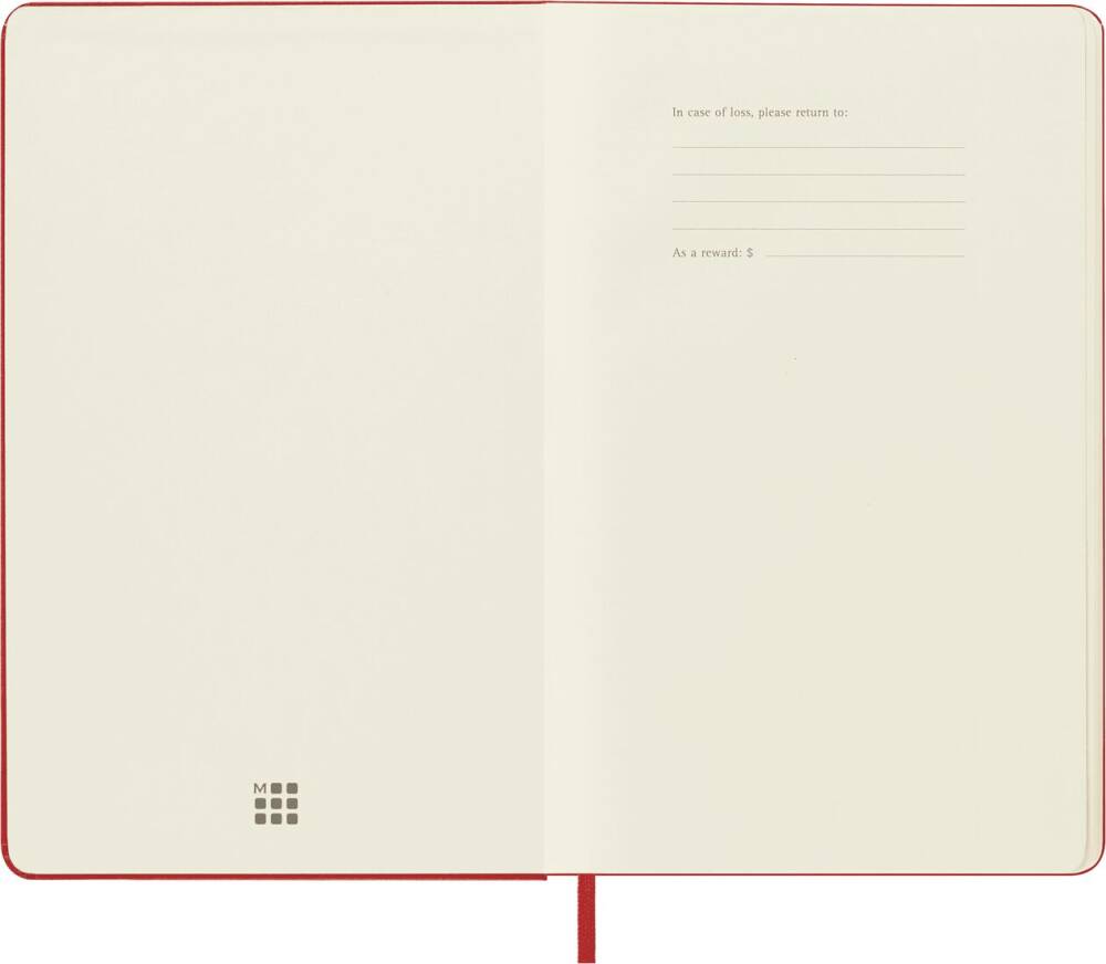 Moleskine Classic Sert Kapak Çizgisiz Defter 13x21 240 Sayfa Red