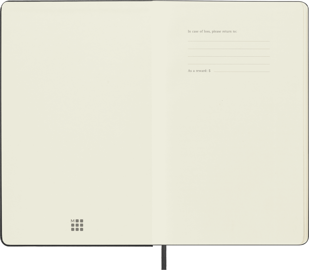 Moleskine Classic Sert Kapak Çizgisiz Defter 9x14 192 Sayfa Black
