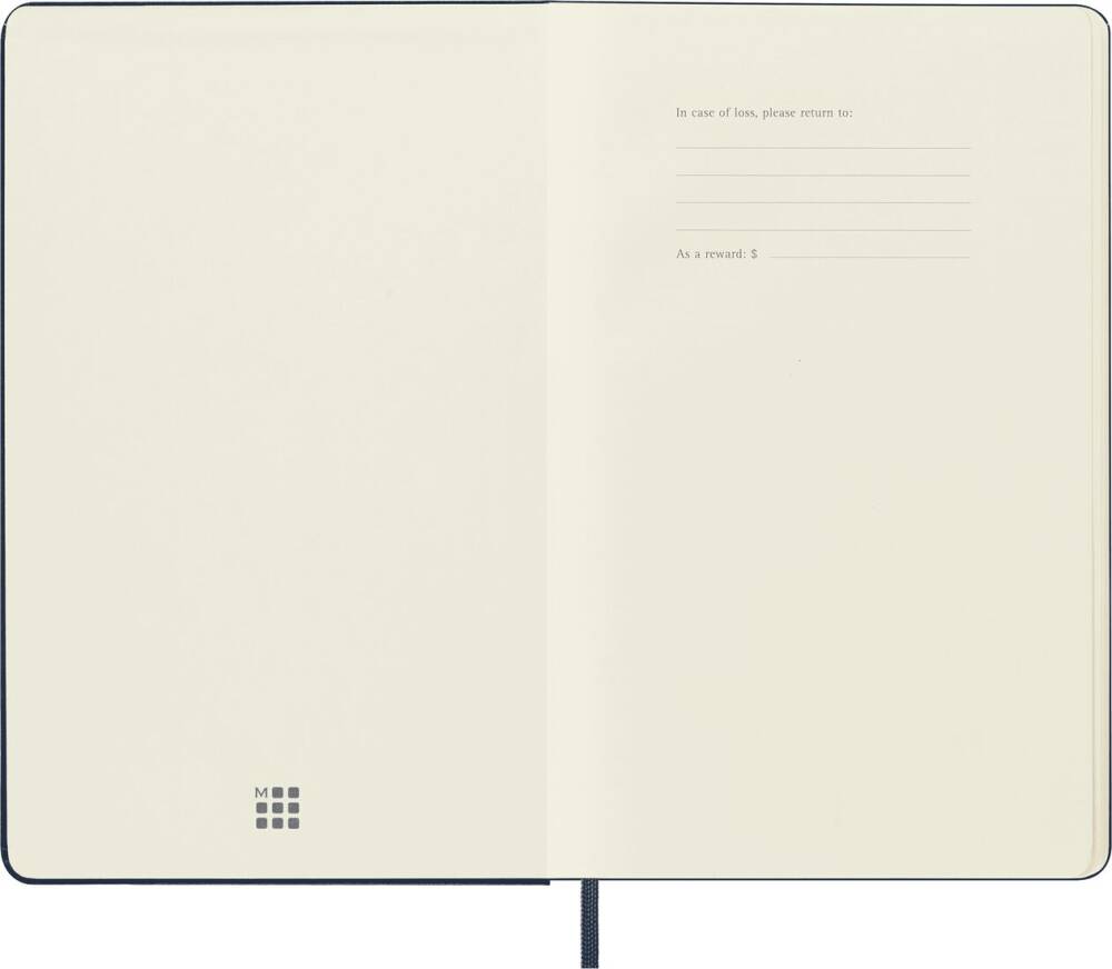 Moleskine Classic Sert Kapak Çizgisiz Defter 9x14 Sapphire Blue