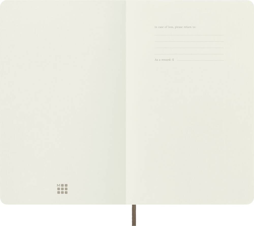 Moleskine Classic Yumuşak Kapak Çizgisiz Defter 13x21 192 Sayfa Toprak Kahve