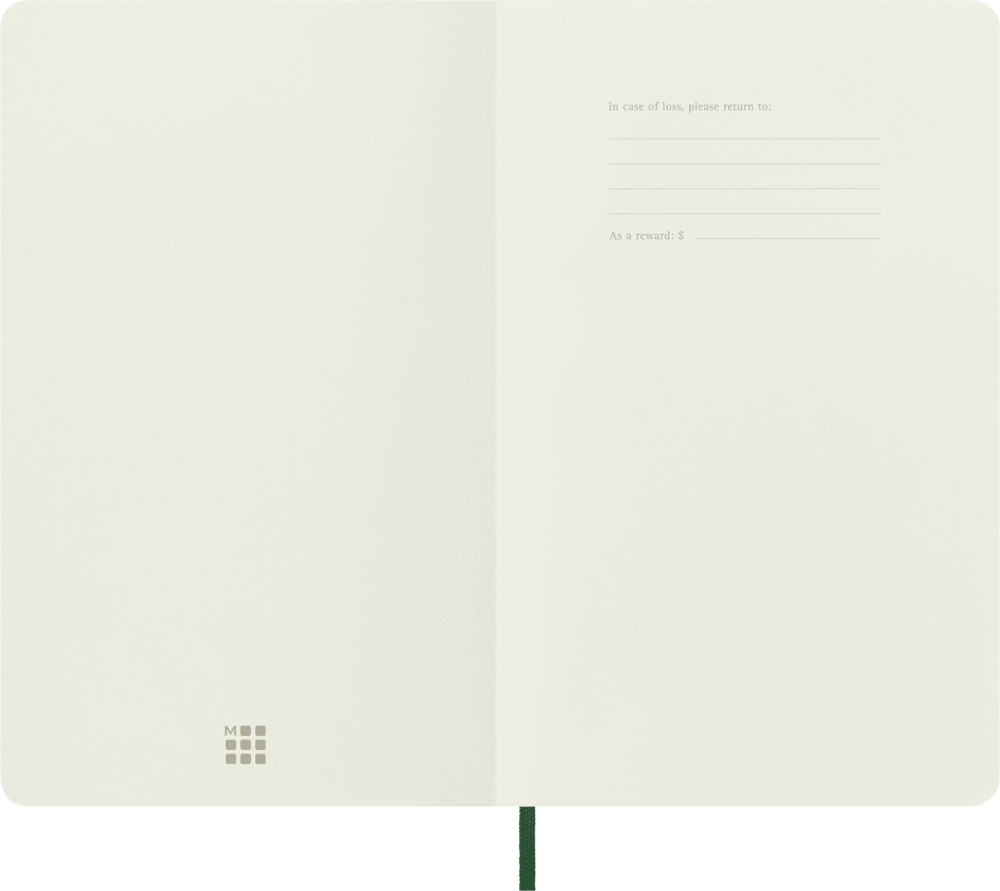 Moleskine Classic Yumuşak Kapak Çizgisiz Defter 13x21 Mersin Yeşili