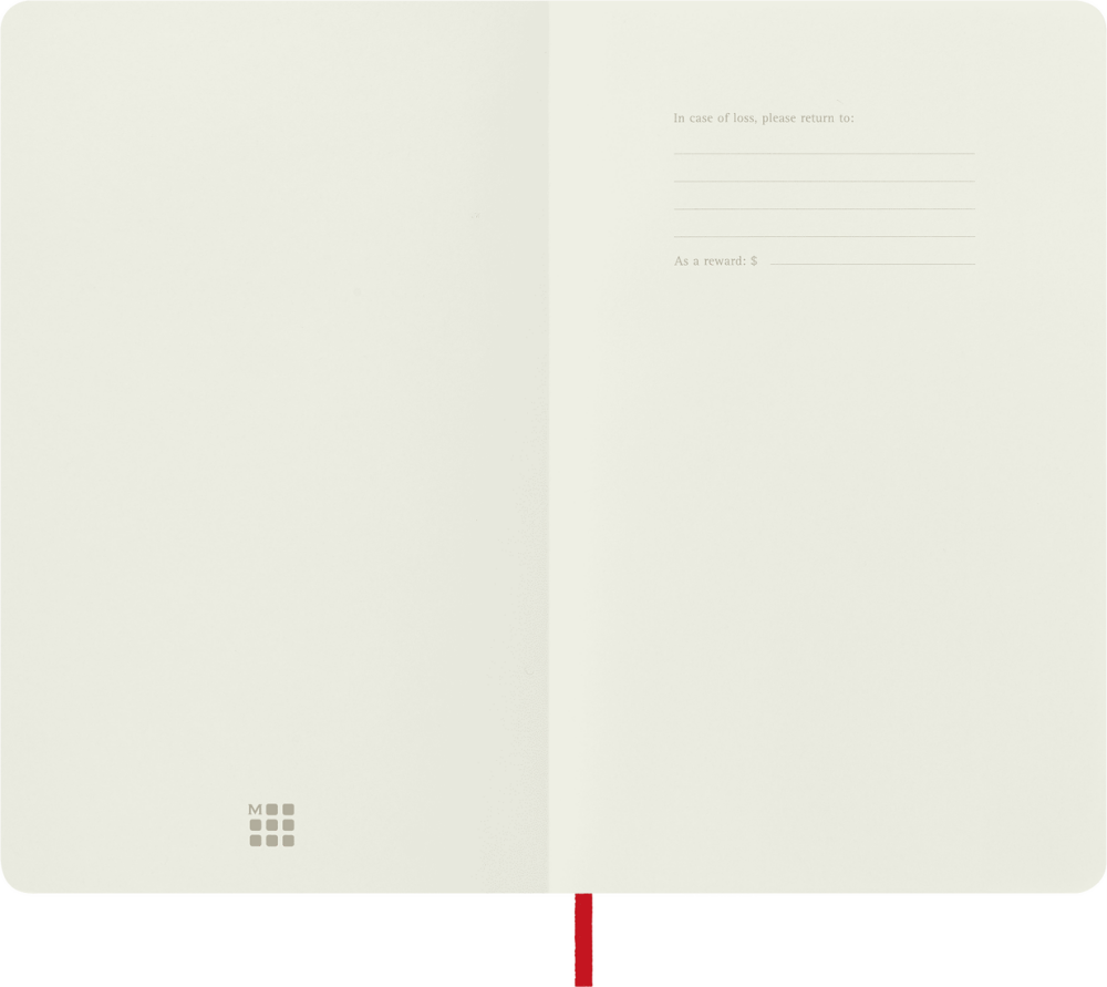 Moleskine Classic Yumuşak Kapak Çizgisiz Defter 9x14 192 Sayfa Kızıl Kırmızı