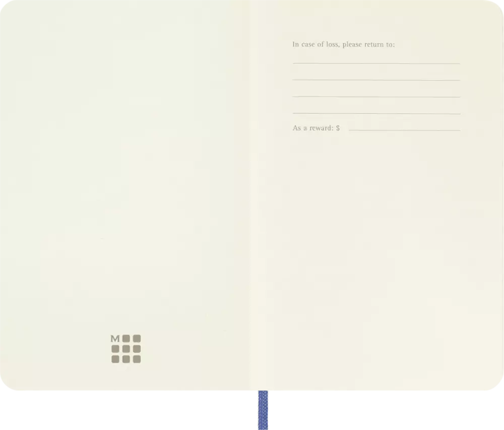 Moleskine Classic Yumuşak Kapak Çizgisiz Defter 9x14 192 Sayfa Mercan Mavisi