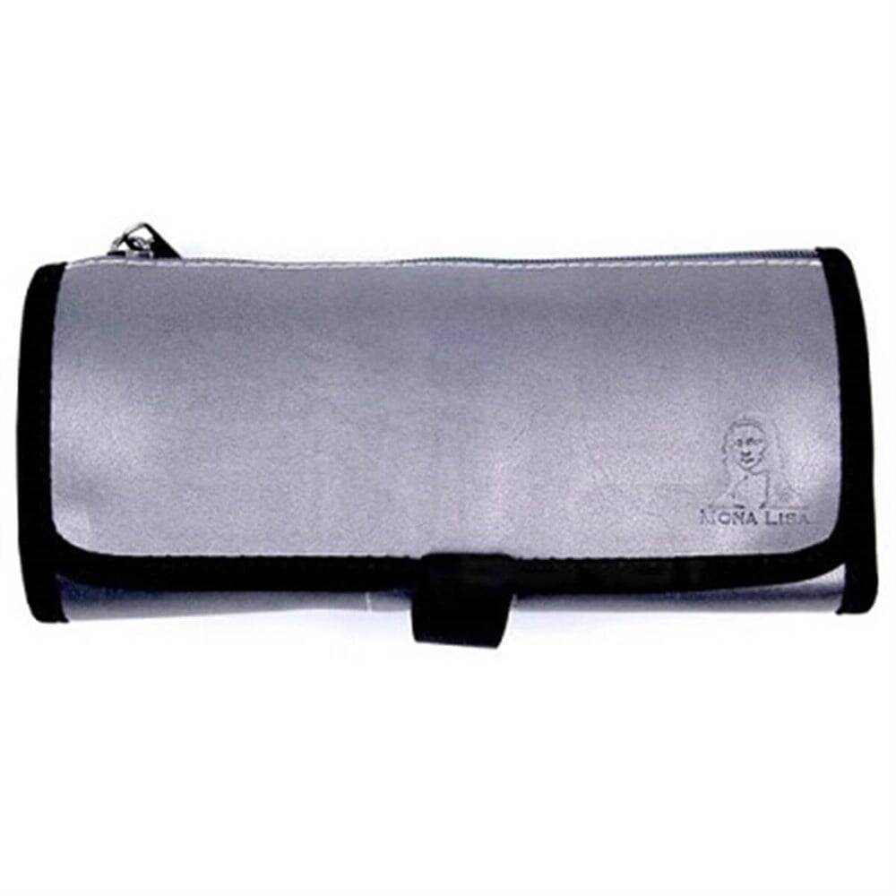 Mona Lisa Zippered Roll Pencil Case Leather
