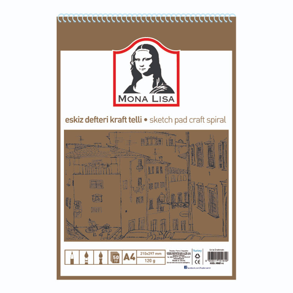 Monalisa Sketchbook A4 120 g 50 yp Kraft Wire