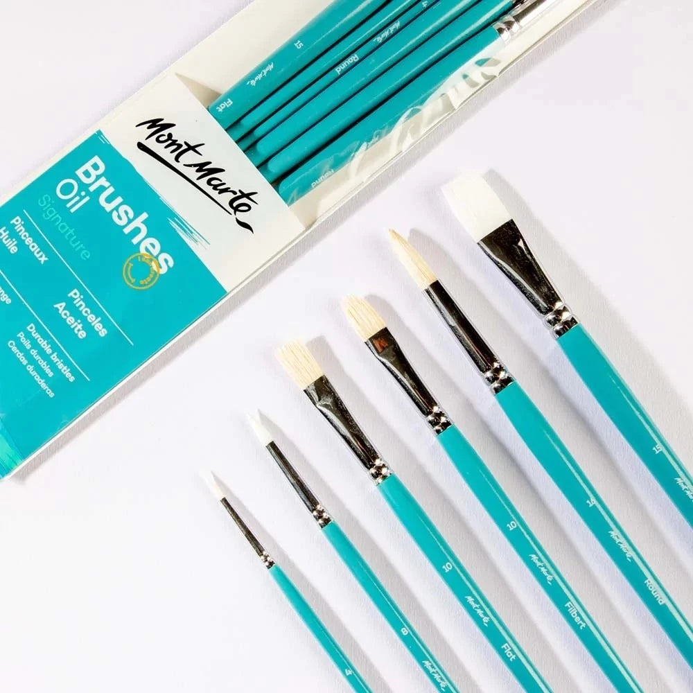 Mont Marte Gallery Series Oil Paint Brush Set Signature 6-Piece