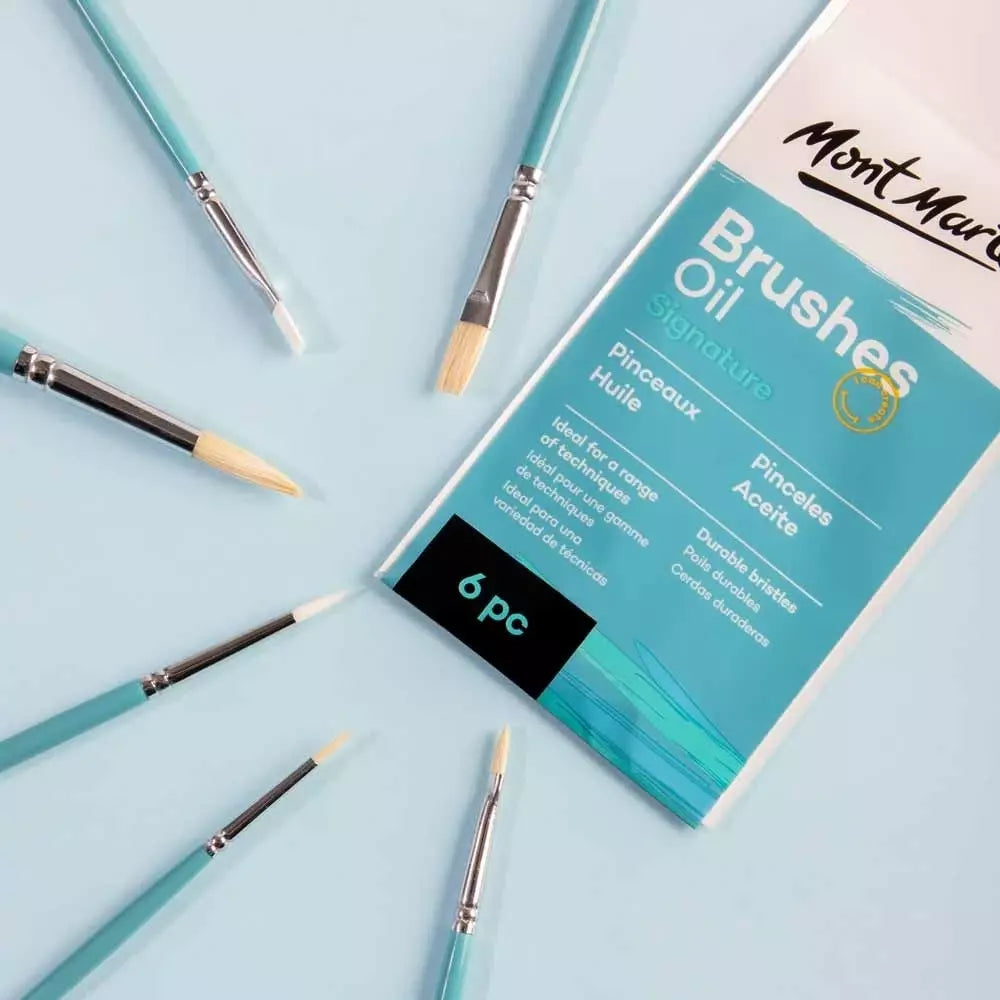 Mont Marte Gallery Series Oil Paint Brush Set Signature 6-Piece