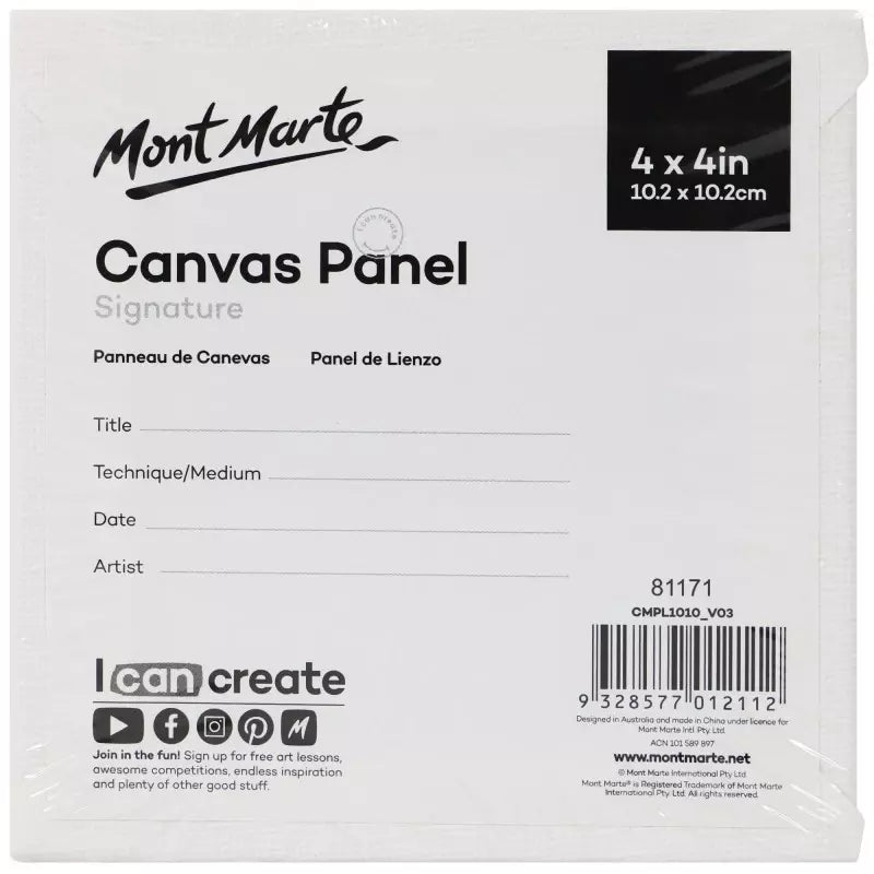 Mont Marte Pres Tuval 10.2x10.2 cm 5'li Paket