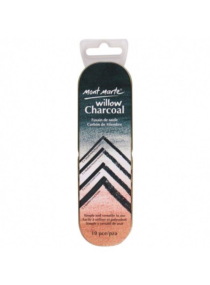 Natural Coal Charcoal Set of 10 Metal Box