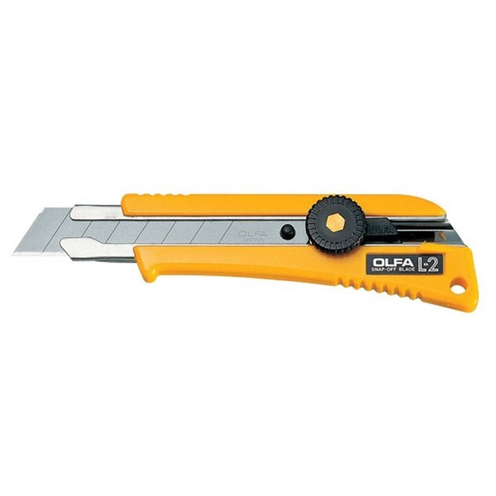 Olfa L-2 Multi-Purpose Non-Slip Rubber Handle Wide Utility Knife with Screw 18mm
