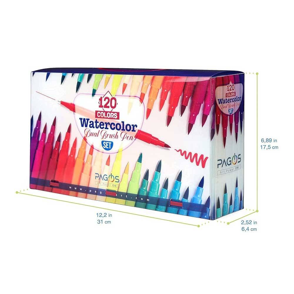 Pagos 120 Renk Dual Brush Su Bazlı Marker Seti