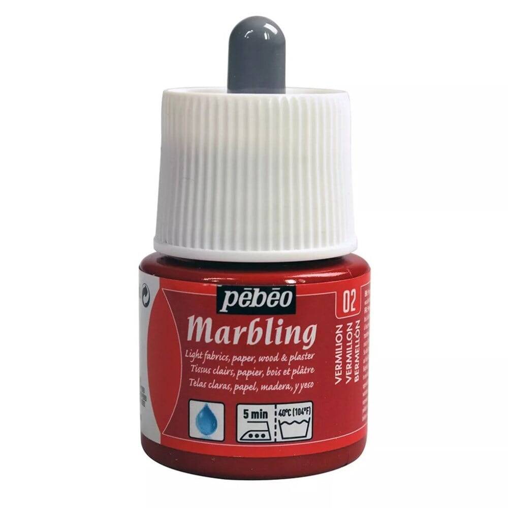 Pebeo Marbling Ebru Boyası 45 ml Şişe 02 Vermilion