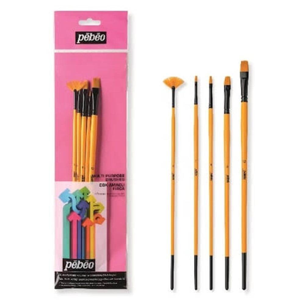 Pebeo Set-13 5-Piece Acrylic Paint Brush Set