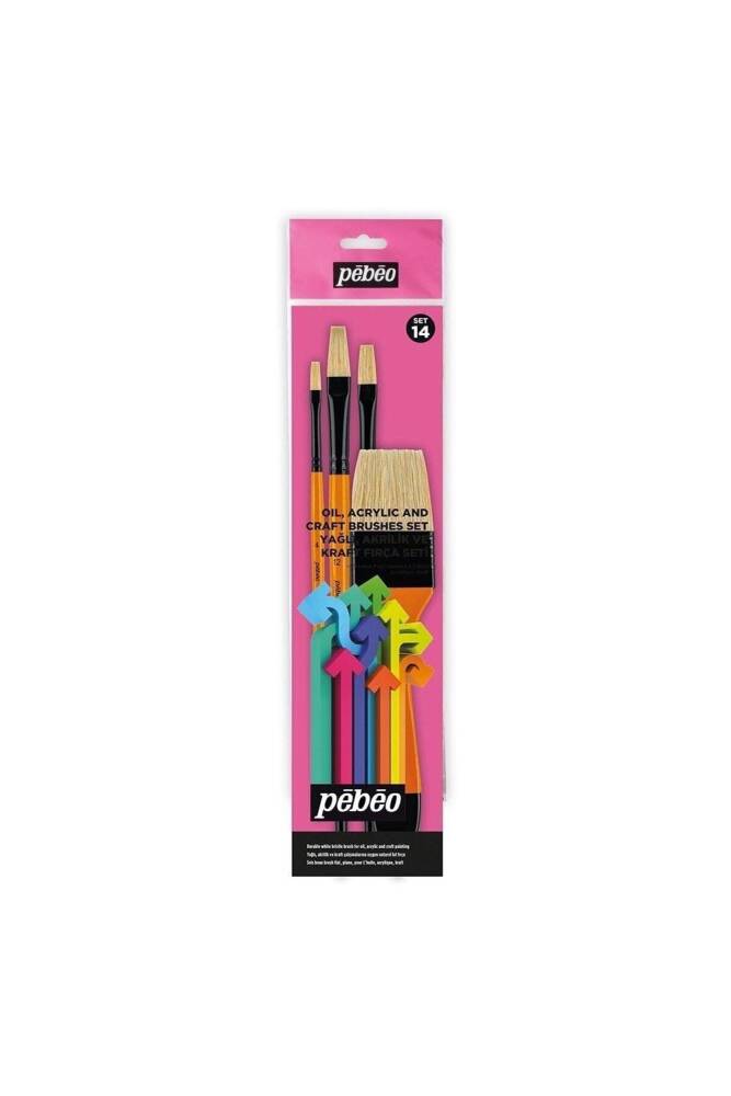 Pebeo Set-14 4-Piece Oil Paint Brush Set