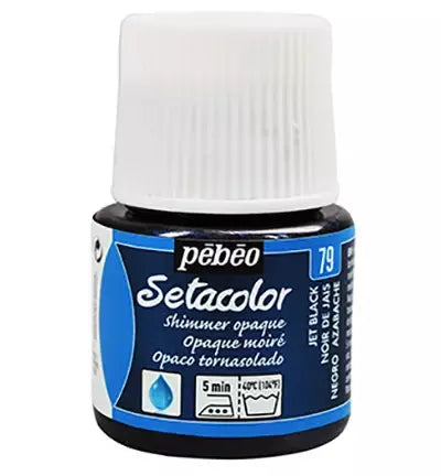 Pebeo Setacolor Opaque Fabric Paint 45 ml YD Noir De Jais Moire