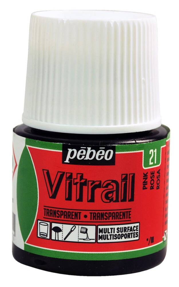 Pebeo Vitrail Glass Paint 45 ml 21 Pink