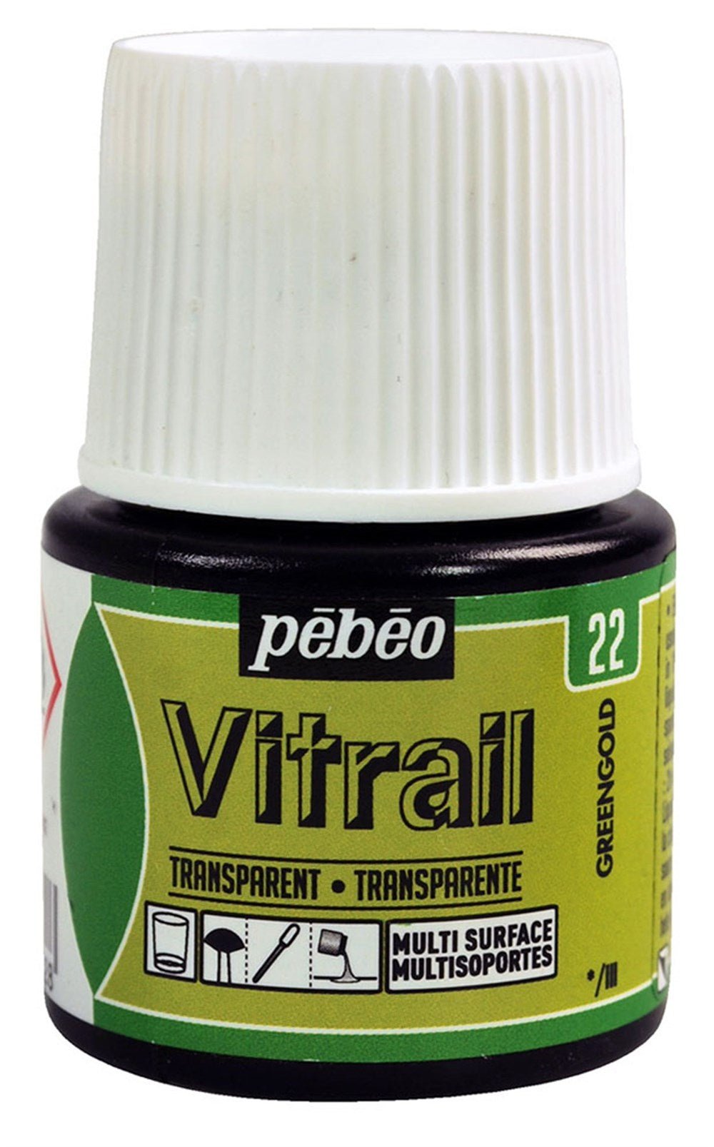 Pebeo Vitrail Glass Paint 45 ml 22 Greengold