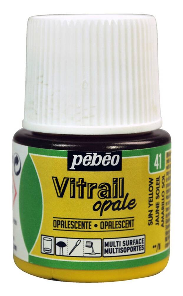 Pebeo Vitrail Glass Paint 45 ml 41 Opaque (Opaque) Sun Yellow