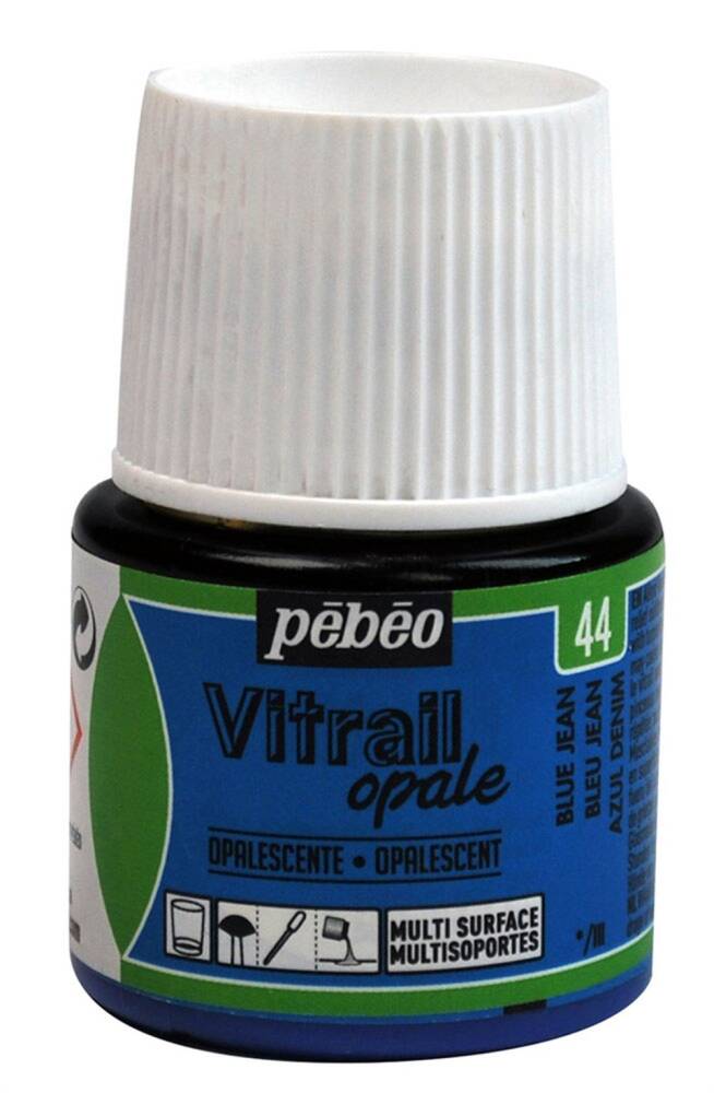 Pebeo Vitrail Glass Paint 45 ml 44 Opaque (Covering) Blue Jeans