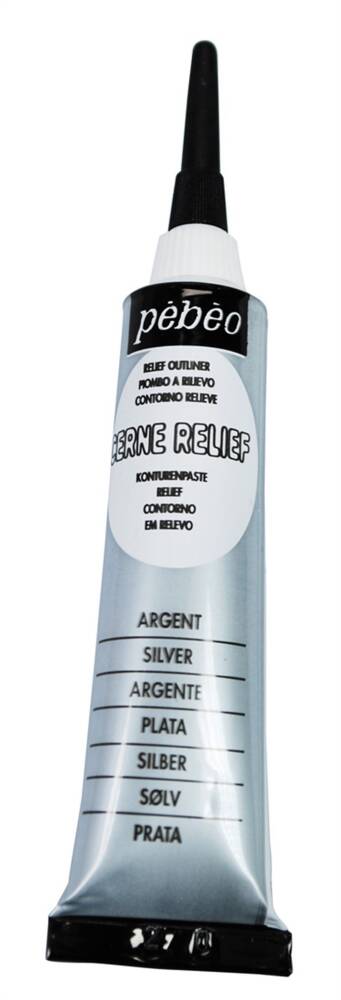 Pebeo Vitrea Glass Contour 20 ml Silver