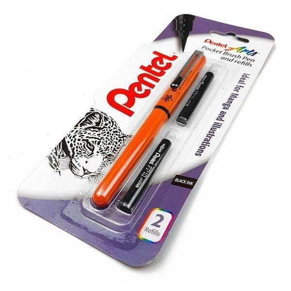 Pentel Arts Pocket Brush Pocket Brush Pen Orange