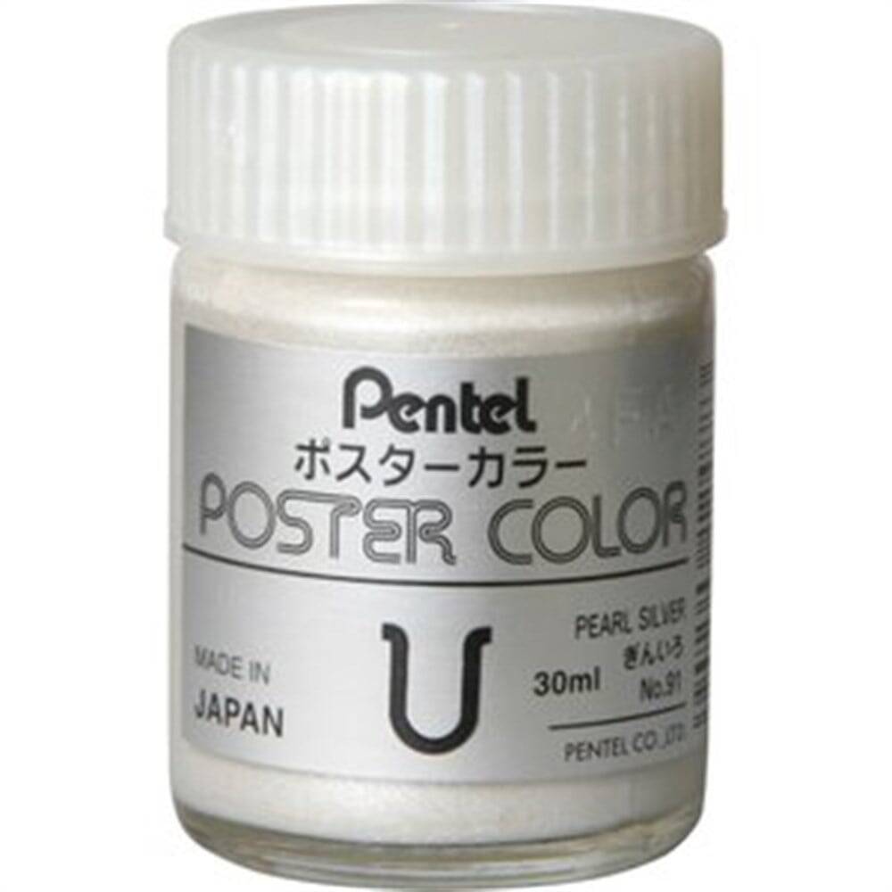 Pentel Guaj Boya Poster Color Pearl Silver No:91