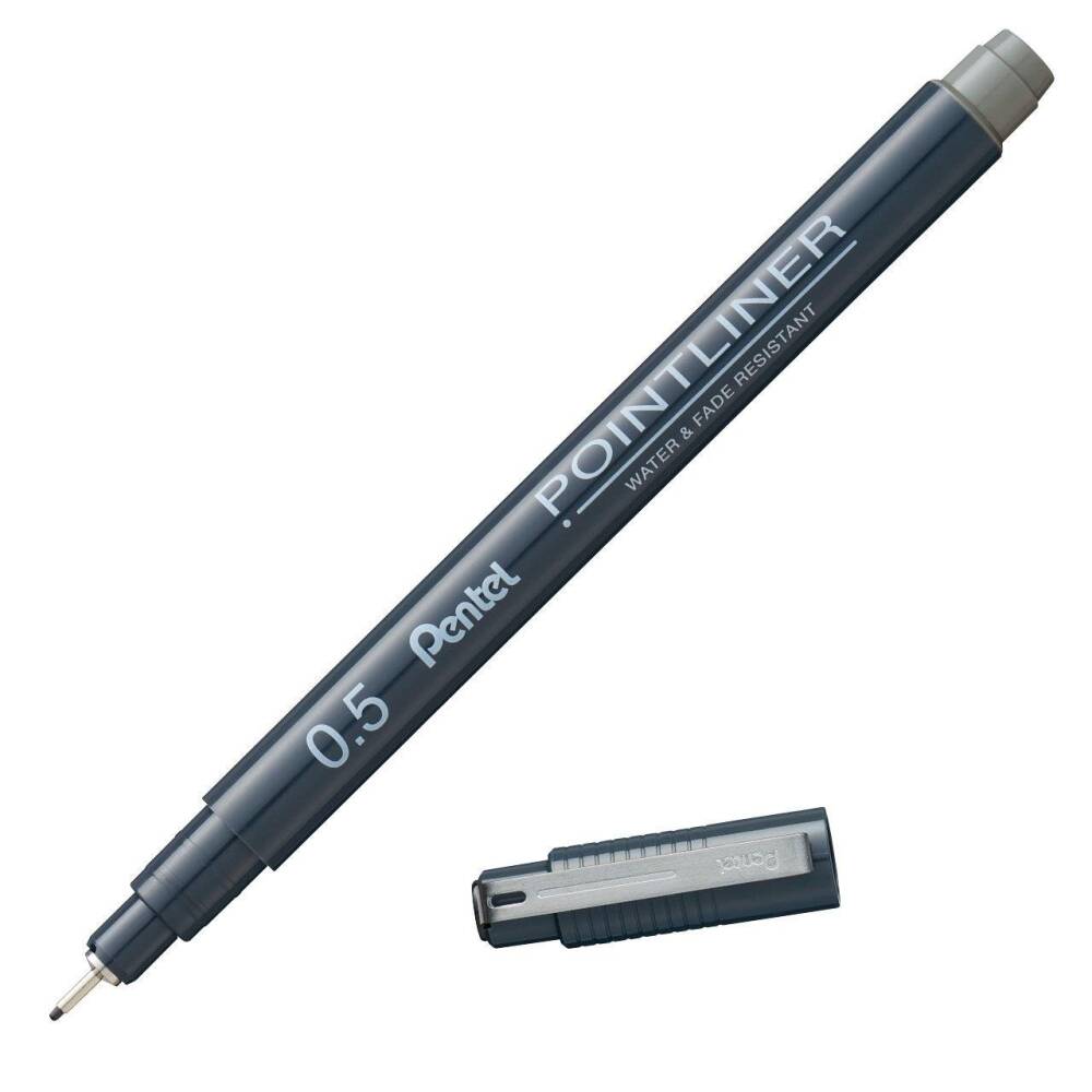 Pentel Pointliner Teknik Çizim Kalemi 0.5 mm Grey S20P-5N