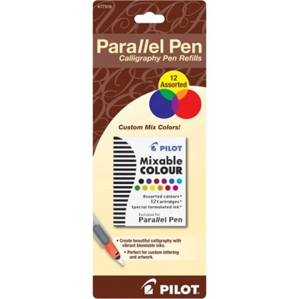 Pilot Parallel Pen Original Cartridges Mixed Colors 12 Pieces
