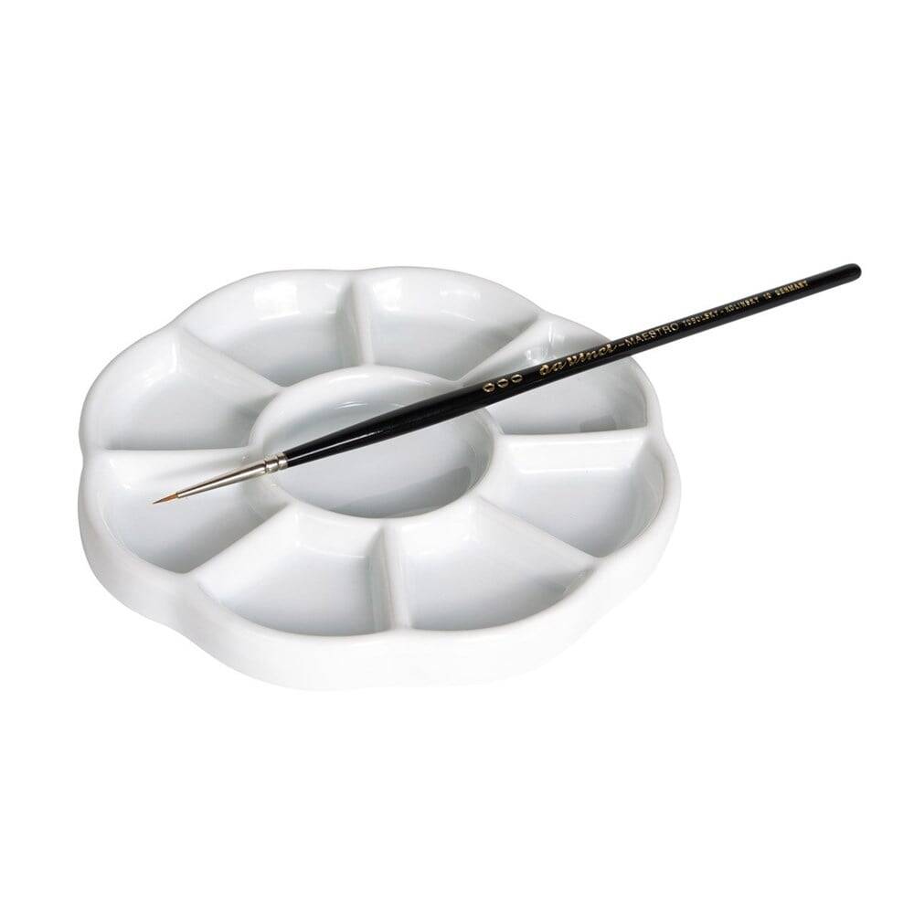 Professional Porcelain Daisy Palette 13.5 cm 9 Compartments