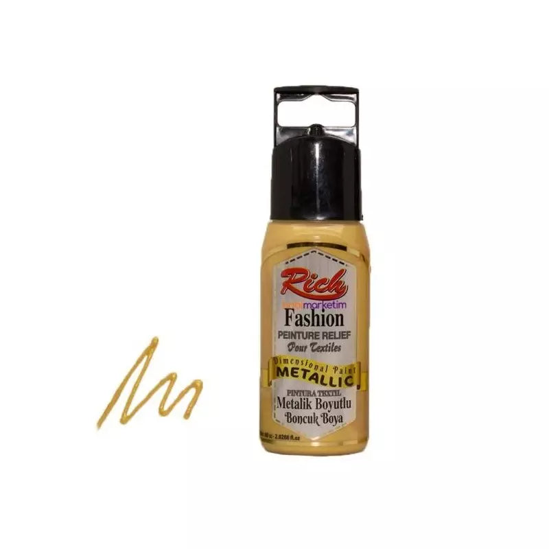 Rich Dimensional Bead Paint Metallic Gold 60 cc