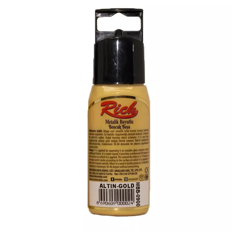Rich Dimensional Bead Paint Metallic Gold 60 cc
