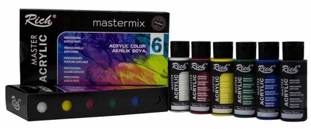 Rich Master Acrylic Paint Set Mastermix 6 Colors