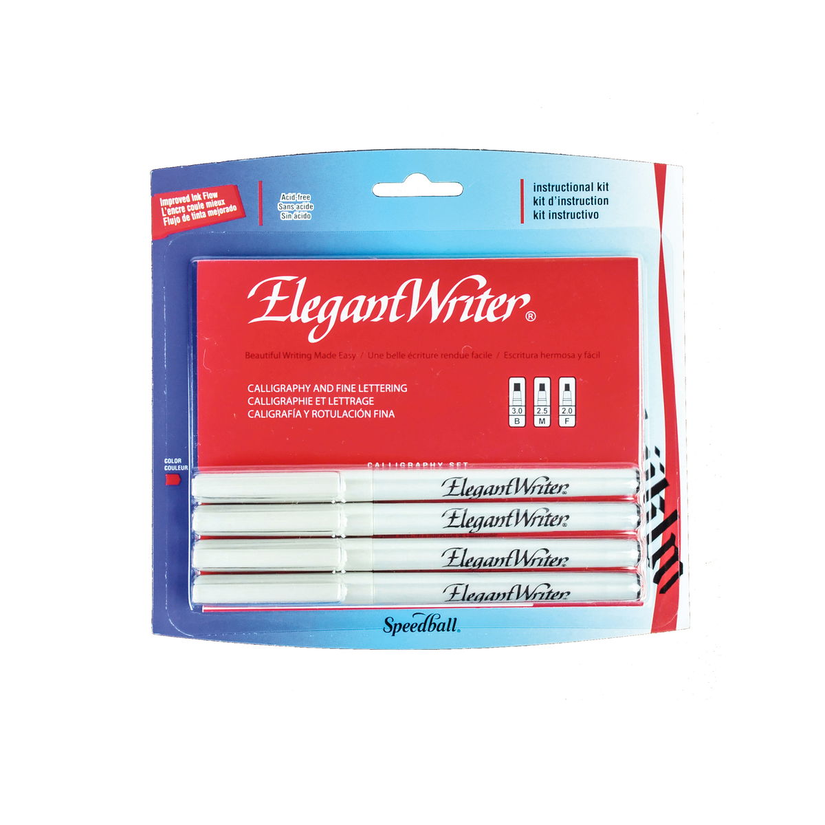 Speedball Elegant Writer Kaligrafi Kalem Seti 4'lü Siyah