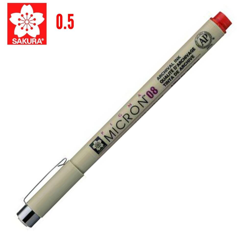Sakura Pigma Micron 08 Kırmızı 0,5 Mm