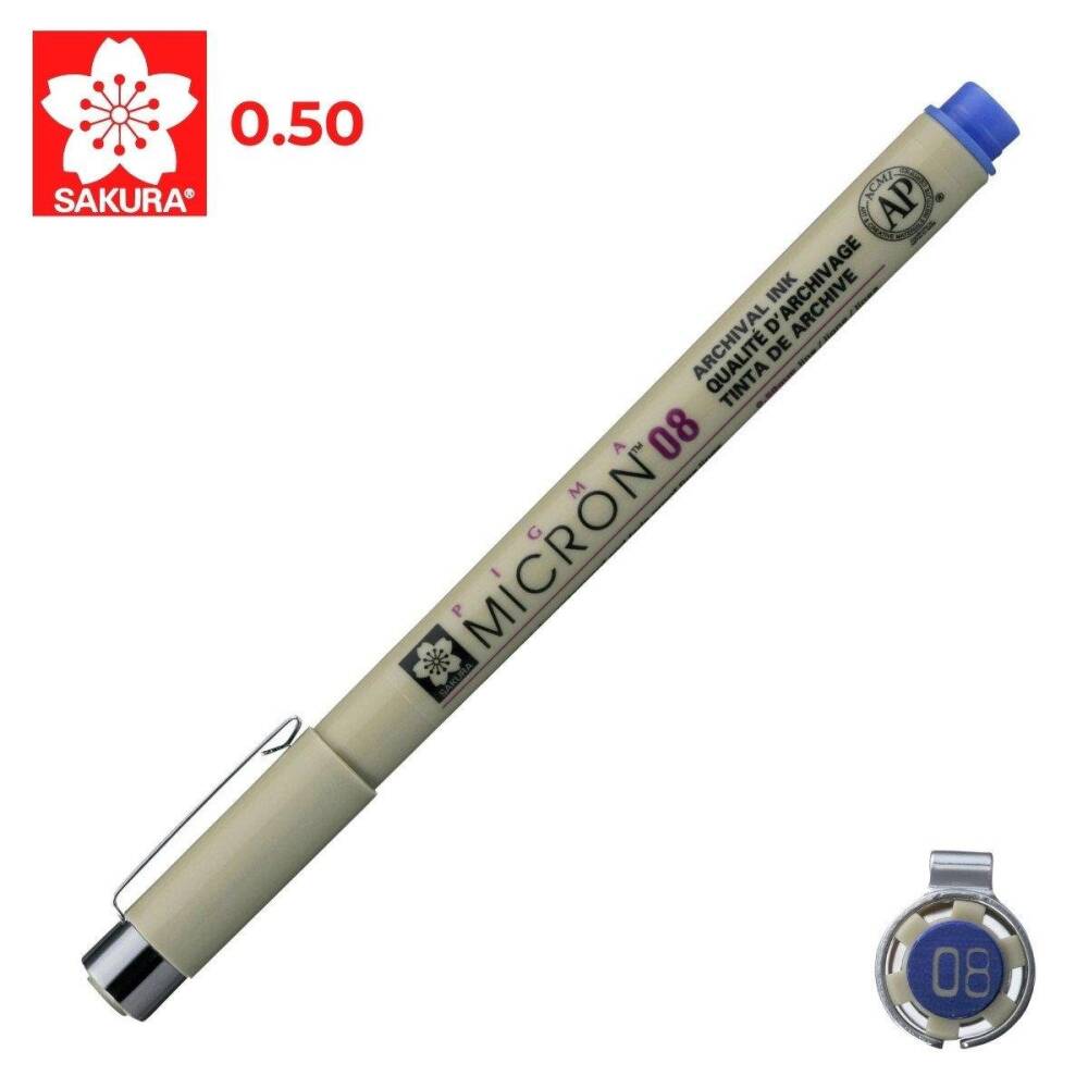 Sakura Pigma Micron 08 Mavi 0,5 Mm