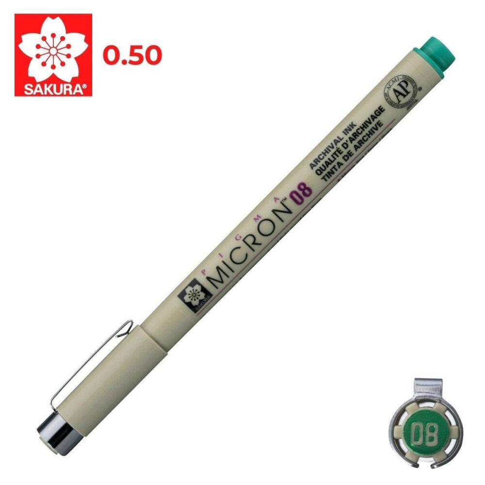 Sakura Pigma Micron 08 Yeşil 0,5 Mm